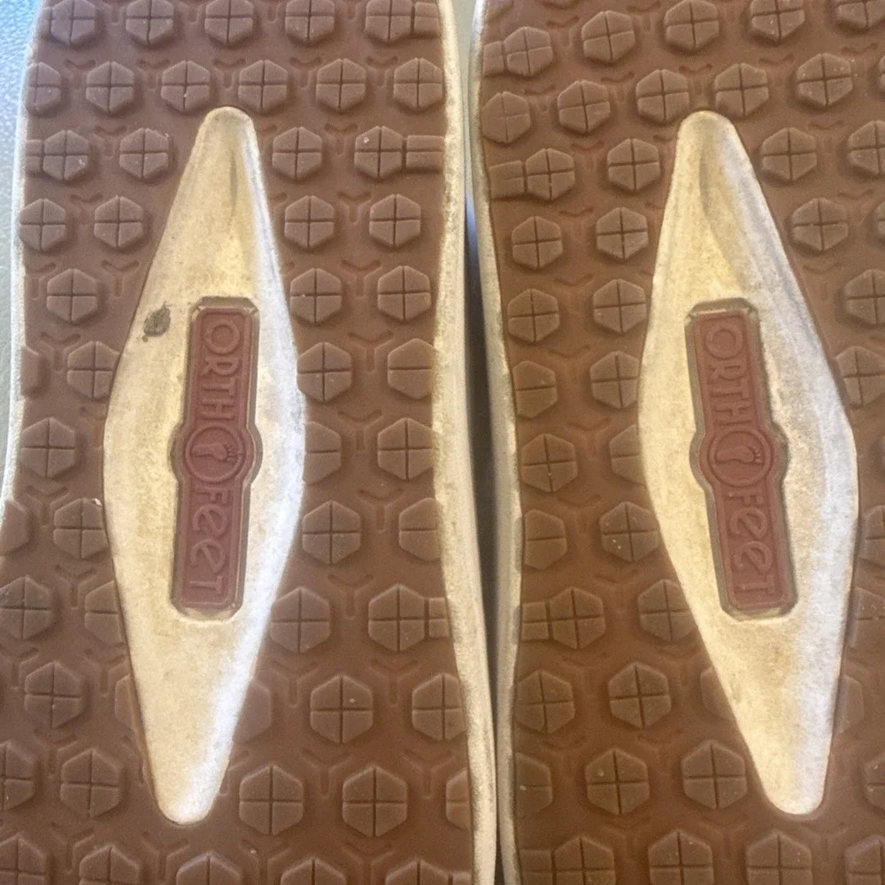 Orthofeet Wander 81104 Women 8.5 Medium White Leather Hands Free Walking Shoes